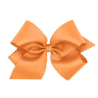 King Grosgrain Scallop Edge Hair Bow on Clippie