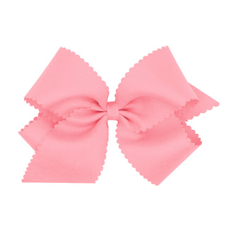 King Grosgrain Scallop Edge Hair Bow on Clippie