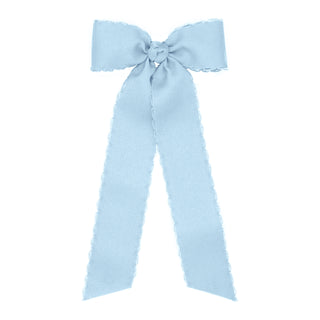 Wee Ones medium Moonstitch grosgrain streamer hair bow on clip, featuring a stylish and colorful accessory for children’s hairstyles.
