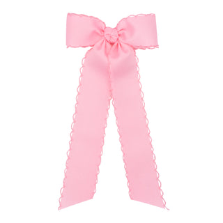 Wee Ones Medium Moonstitch grosgrain streamer hair bow on clippie in pastel purple for girls' hair accessories.