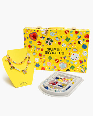 Super Smalls Super Entrepreneur Bead Kit Super Smalls jewelry-making kit with colorful beads and box on a white background