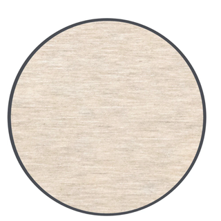 Lou Lou and Company Top and Bottoms - Ryan
Round beige rug with a black border on a white background