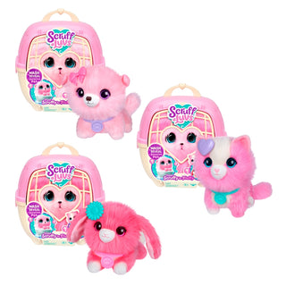 Scruff-A-Luvs Pet Scruff Playset
Set of pink plush toys with 'Scuffluvs' packaging on a white background