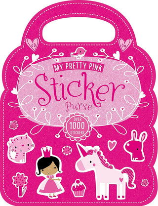 My Pretty Pink Sticker Purse Paperback Book
Pink sticker purse with cartoon characters on a white background