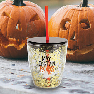 C.R. Gibson May Contain Boos Plastic Double Wall Insulated Tumbler, C.R. Gibson, cf-type-cup, cf-vendor-c-r-gibson, Halloween, Halloween Tumbler, May Contain Boos, Cup - Basically Bows & Bowt