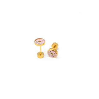 Pip Pop Post Earrings - Donut Stud
Gold donut-shaped earrings on a white background