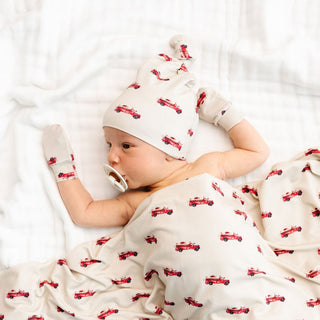 Lou Lou and Company Knit Top Knot Hat for babies, in Marshal color, featuring a cozy knit design and adorable top knot detail.