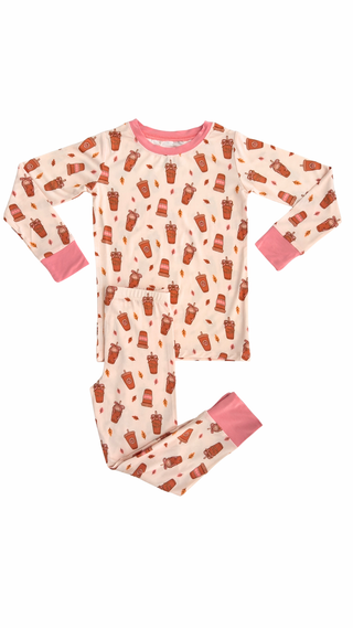 In My Jammers Pumpkin Pajama Latte Two Piece Set
Children's pajama set with fox pattern on a white background