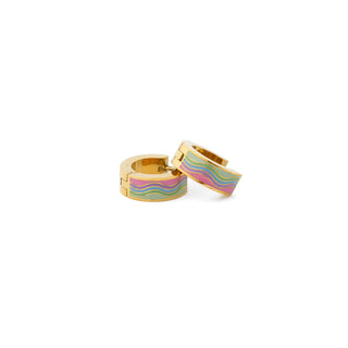 Pip Pop Post, Pip Pop Post Earrings - Pastel Rainbow Hoop, Earrings - Basically Bows & Bowties
