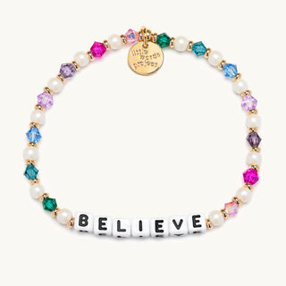 Little Words Project Bracelet - The Power of Little Words: Believe
Bracelet with colorful beads and 'BELIEVE' charm on a white background
