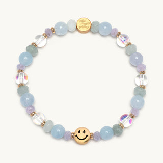 Smile Face Little Words Project Bracelet - Beaded Charm
Multicolored beaded bracelet with smiley face charm on a white background