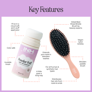 INH Hair Vegan Boar Bristle Hair Brush