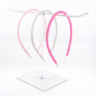 American Jewel Glitter Thin Headband 3pk - Pink Sugar Trio