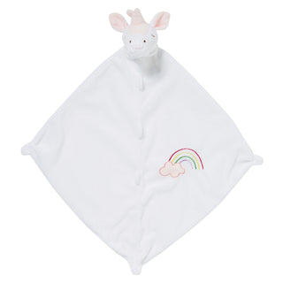 Angel Dear Blankie - White Unicorn
White baby comfort blanket with a rabbit plush toy and rainbow design on a white background