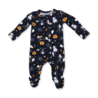 Angel Dear 2 Way Zipper Footie - Glow in the Dark Halloween Skeleton Buddies