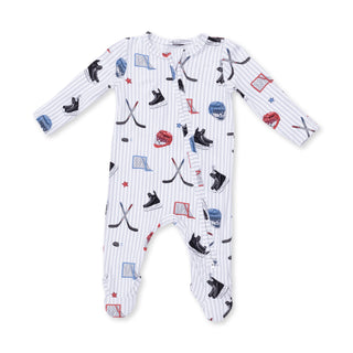 Angel Dear 2 Way Zipper Footie - Hockey Stripe