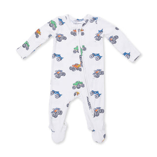 Angel Dear 2 Way Zipper Footie - Monster Trucks