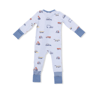 Angel Dear 2 Way Zipper Romper - Construction Vehicles
Baby onesie with vehicle pattern on a white background
