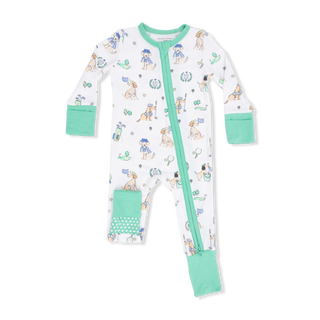 Angel Dear 2 Way Zipper Romper - Country Club Dogs Neutral