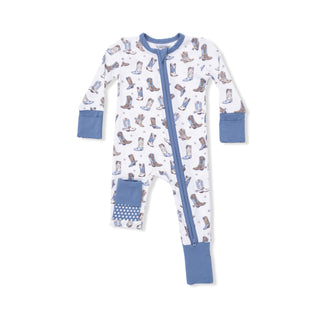 Angel Dear 2 Way Zipper Romper - Cowboy Boots
Children's onesie with cowboy boot pattern on a white background