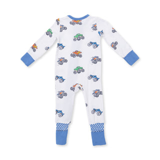 Angel Dear Convertible Romper - Monster Trucks
