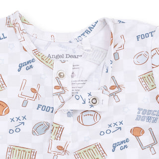 Angel Dear Long Sleeve Henley Play Set - Football Check
Baby outfit with football-themed print and Angel Dear label