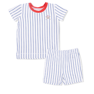 Angel Dear Loungewear Short Set - Baseball Stripe