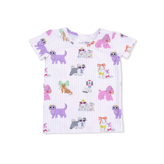 Angel Dear Loungewear Short Set - Fancy Dogs
Children's t-shirt with colorful dog prints on a white background