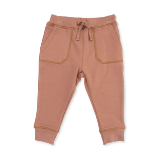 Angel Dear Raglan Sweatshirt and Jogger Set - Football Laces
Brown children's pants with a drawstring on a white background