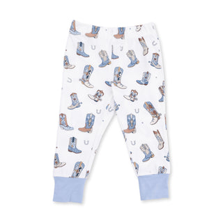 Angel Dear Short Sleeve Loungewear Set - Buckaroo Boots
Children's leggings with cowboy boot pattern on a white background