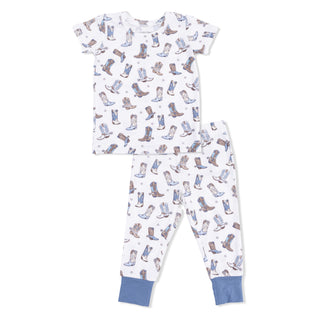 Angel Dear Short Sleeve Loungewear Set - Cowboy Boots
Children's pajama set with cowboy boot pattern on a white background