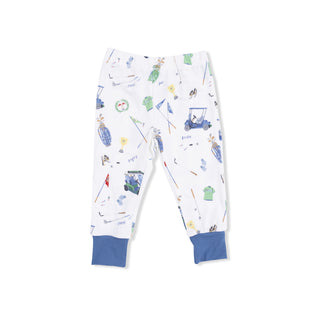 Angel Dear Short Sleeve Loungewear Set - Golf Things
Children's pajama pants with golf-themed pattern on a white background