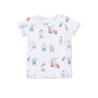 Angel Dear Short Sleeve Loungewear Set - Golfing Teddy Bears
Children's t-shirt with bear and car pattern on a white background