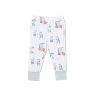Angel Dear Short Sleeve Loungewear Set - Golfing Teddy Bears
Children's pajama pants with toy-themed pattern on a white background