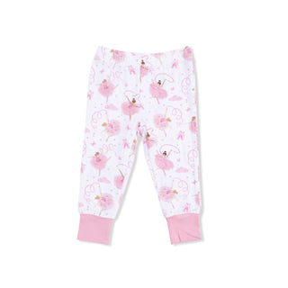 Angel Dear short sleeve loungewear pajama set with ribbon ballerina print, soft fabric, perfect for cozy nights and relaxing wear.