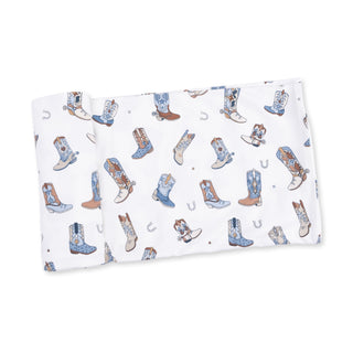 Angel Dear Swaddle Blanket - Buckaroo Boots
Flannel fabric with cowboy boot pattern on a white background