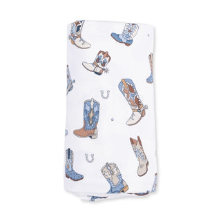 Angel Dear Swaddle Blanket - Buckaroo Boots
Flannel fabric with cowboy boot pattern on a white background