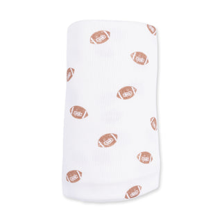 Angel Dear Swaddle Blanket - Mini Footballs
White sock with brown football patterns on a white background