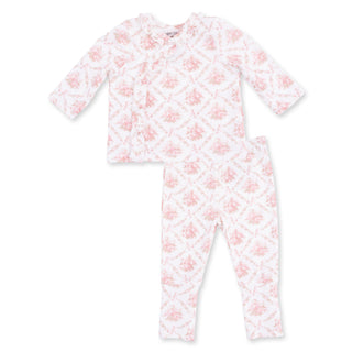 Angel Dear Take Me Home Set with Convertible Pant - Rose Bow Lattice