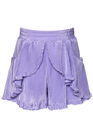 Baby Sara Purple Pleated Tulip Ruffle Shorts