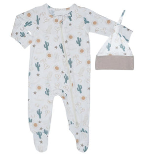 Everly Grey Footie & Hat 2pc Set - Rodeo