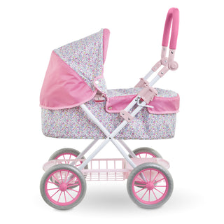 Corolle 14" & 17" & 20" Doll Carriage Stroller - Bright Pink Floral