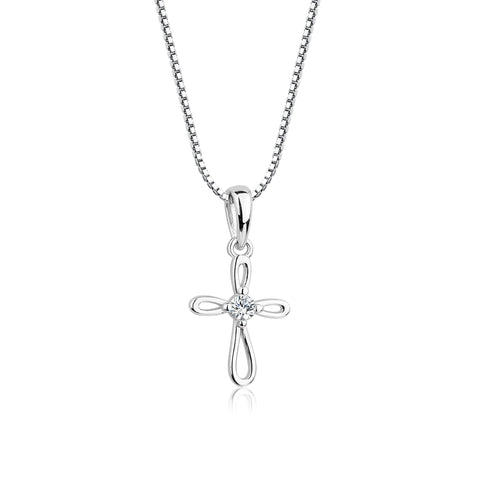 Cherished Moments Sterling Silver Children's Infinity Cross Necklace