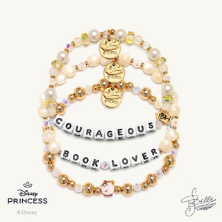 Little Words Project Bracelet - Disney Princess: Belle
Set of bracelets with pearls and charms on a white background, featuring Disney Princess branding.
