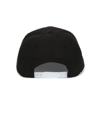 Dad Brand black and white rope hat with a casual brim and adjustable strap, shown from the back view.