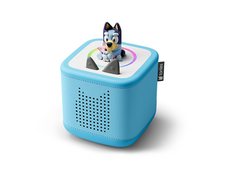 Bluey Toniebox 2 Starter Set in sky blue, a children's toy with a blue and white design for interactive story listening.