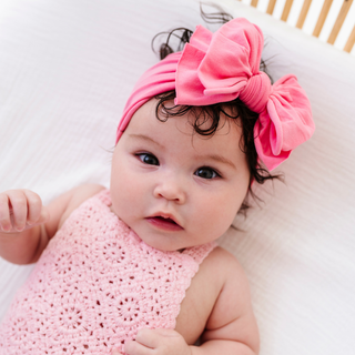 Baby Bling FAB headband in bubblegum pink, featuring a soft, stretchy fabric headband for infants and toddlers.