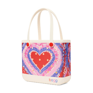 Baby Bogg® Bag - In Love With Bogg - Buoy Red
Tote bag with tie-dye design and red heart in center on white background