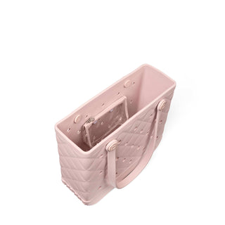 Baby Bougie Bogg® Bag - Quilted Rose Petal
Pink handbag with quilted design on a white background