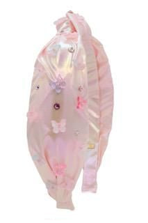 Bari Lynn Crystallized Shimmer Butterfly Knot Headband - Pink
Pink plush toy with a bow on a white background